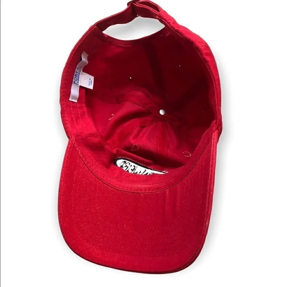 Port Authority red Keep Austin Weird adjustable cap. EUC